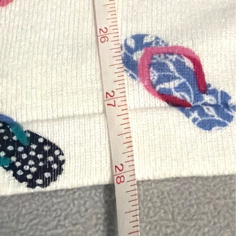 CJ Banks Womens Cardigan With Flip Flop Print White 3/4 Sleeve Button-Up Size X - Picture 7 of 7